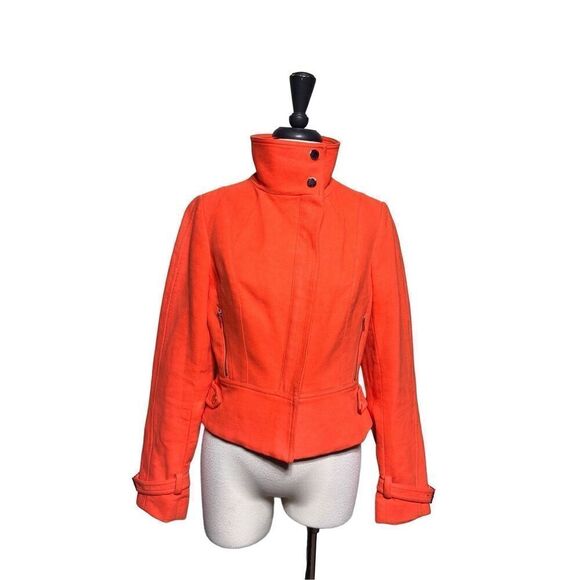 Etcetera Melon Color Moto Jacket Blazer Size 4 - Picture 2 of 5